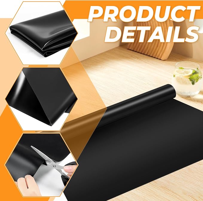 VOKOY Large Silicone Mat for Crafts, 36"x24", Extra Large Silicone Mats,Thick Black Silicone Mat for Kitchen Countertop, Heat-resistant Washable Large Silicone Pastry Mat for Crafts Painting Baking