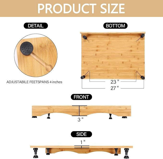 YUHFERA Stove Cover Board for Gas Stovetop - Raised Cutting Board with Legs and Juice Grooves, Adjustable Noodle Board Stove Cover for RV Stove Top (29.52"x21.65")