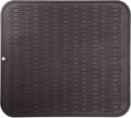 MicoYang Silicone Dish Drying Mat for Multiple Usage,Easy clean,Eco-friendly,Heat-resistant Silicone Mat for Kitchen Counter or Sink,Refrigerator or Drawer Liner Coffee 2XL 24 inches x 18 inches