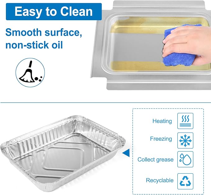 Uniflasy 80580 Catch Pan for Weber Q200 Q300 Q220 Q240 Q2000 Q2200 Q320 Grill, Drip Tray for Weber Q200/Q300 Series Grill with 6415 Aluminum Liner Replacement, 15 Pack