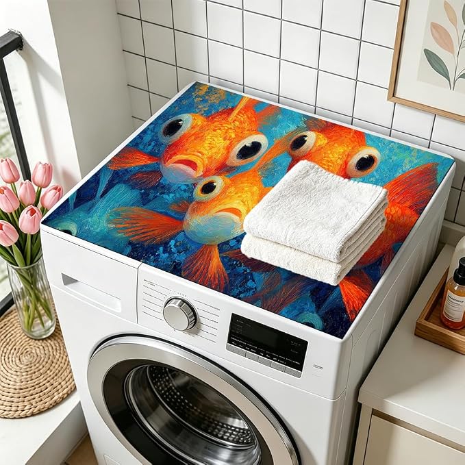 Stove top covers for electric stove 28.3 x 20.5 Inch Colorful Fish Cluster Art Stove Top Covers for Electric Stove Ocean Theme