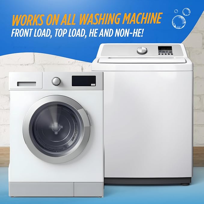 Oh Yuk Washing Machine Cleaner for HE & Non-HE Washers, Septic Safe, 16oz | Cleans Top & Front Load Washers, 4 Cleanings per Bottle, Removes Odor-Causing Buildup, Natural Citrus Scent, Septic Safe