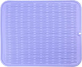 MicoYang Silicone Dish Drying Mat for Multiple Usage,Easy clean,Eco-friendly,Heat-resistant Silicone Mat for Kitchen Counter or Sink,Refrigerator or Drawer Liner Light Purple XL 18 inches x 16 inches