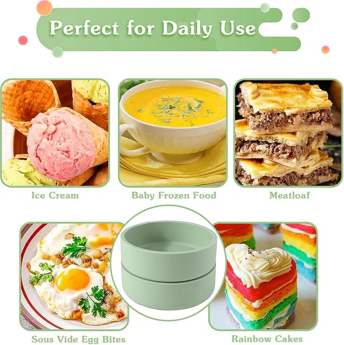 3Pcs ZHYEEDAA Air Fryer Egg Mold,Silicone Egg Molds, Individual Egg Bite Maker Reusable Egg Molds, Microwave Egg Cooker, BPA Free, Dishwasher Safe (Round3)