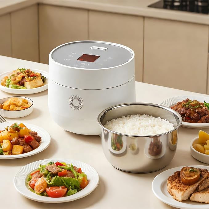 Replacement Rice Cooker 6-Cup Inner Pot Only Compatible with CUCKOO CR-0675FW – 304 Stainless Steel Inner Bowl with Multi-Ply Base, Durable Pots for Multi-Cookers, Easy to Clean and Dishwasher Safe