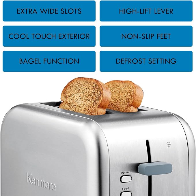 Kenmore 40606 2-Slice Toaster in Stainless Steel