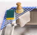 Tomorotec Triangle Roll Up Dish Drying Rack with Silicone Coating, Blue | 304 Stainless Steel with BPA-Free Silicone, Triangle Design Maximizes Sink Corner Space, Fits Compact Kitchens And RVs
