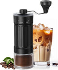 GCCTXC Manual Coffee Grinder with Ceramic Burr Handheld Hand Crank Espresso Grinder for Coarse Drip Fine Pour Over French Press Small Portable for Travel Camping Quiet Adjustable with Grind Settings