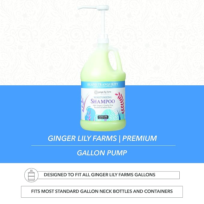 Ginger Lily Farms Premium Gallon Pump, Dispenses One Ounce Per Pump, Fits Most Standard Gallon Bottles and Containers (Pack of 4)