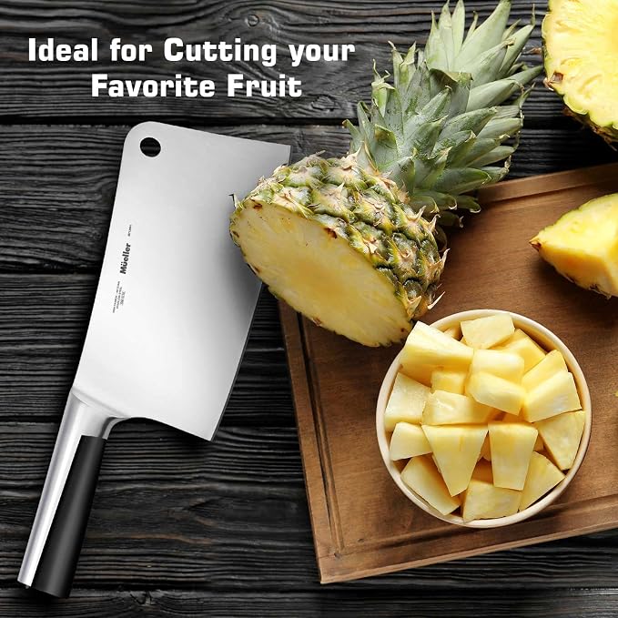 Mueller 7-Inch Meat Cleaver Butcher Knife - German High Carbon Steel, Laser-Tested Razor-Sharp Blade, Heavy Duty Bone Chopper for Meat & Vegetables, Home & Restaurant, Gift for Him | Laser-Tested Razor-Sharp Blade, Heavy Duty Bone Chopper, For Meat & V...