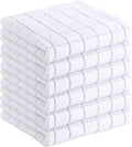 Homaxy 100% Cotton Terry Kitchen Towels, 6 Pack, White | Ultra Soft and Absorbent Dish Towels for Kitchen, Suitable for Drying and Washing Dishes