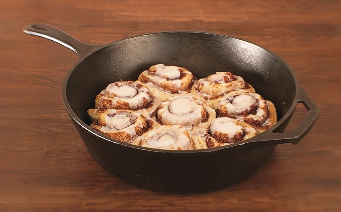 Lodge 5 Quart Pre-Seasoned Cast Iron Deep Skillet - Signature Teardrop Handle & Assist Handle - Use in the Oven, on the Stove or Grill, or Over a Campfire - Black