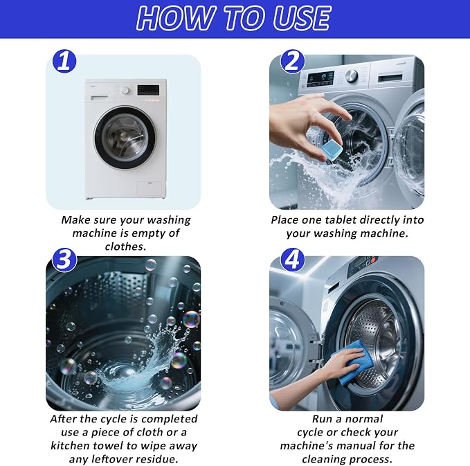 Washing Machine cleaner Tablets,Deep Clean and Deodorize,24 Pieces