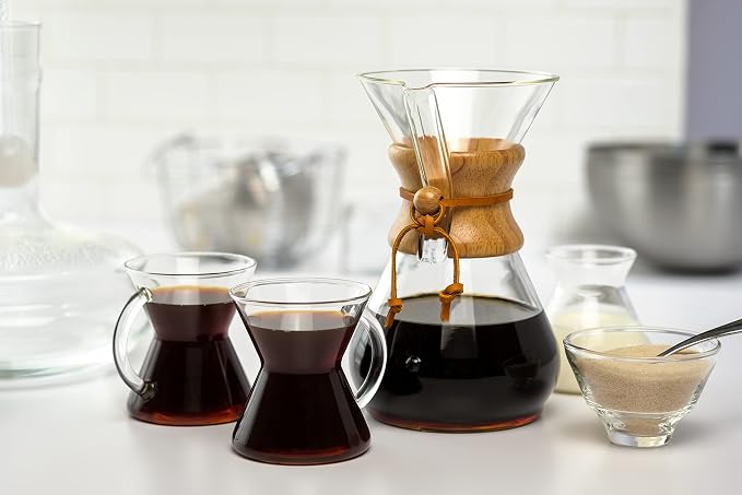 Chemex Pour-Over Glass Coffeemaker - Classic Series - 6-Cup - Exclusive Packaging | Manual Drip Coffee Brewer, Non-Porous Borosilicate Glass, Uses Bonded Filters, Sediment-Free