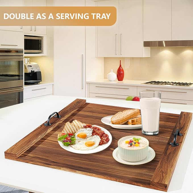 Noodle Board Stove Cover 29.5x22" with Handle Wooden Stove Top Cover Board for Electric Gas Stove Burner, Glass Range Stovetop Cover