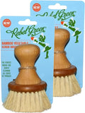 Rebel Green Bamboo Vegetable Scrub Brush, 2 Pack | Vegetable & Fruit Scrub Brush to Remove Dirt & Grime
