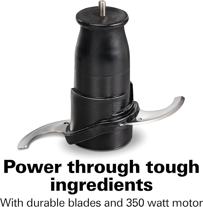 Hamilton Beach 3 Cup Electric Vegetable Chopper & Mini Food Processor | Simple Stack & Press Design | 350 Watts & Stainless Steel Blades For Dicing, Mincing & Puree | Dishwasher Safe | Black