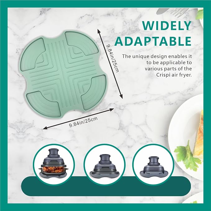 Silicone Heat Resistant mat for Ninja Crispi Air Fryer,Heat-Insulating Accessories Compatible with Ninja crispi FN101 containers,Kitchen Air Fryer Trivet (Sage Green)