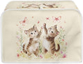 Cat Butterfly Print Toaster Cover For Home Office, Spandex Quilted Toaster Cover 2 Slice Wide Slot Breadmaker Cover Stain And Fingerprint Protection, Beige