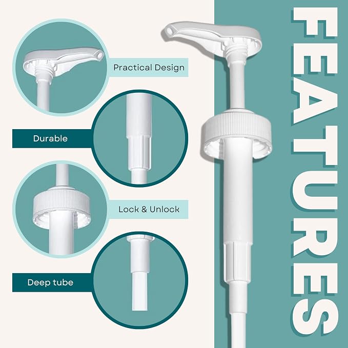 Gallon Pump Dispenser | for Plastic or Glass Bottles | Heavy-Duty Leak Proof for Commercial and Household Use | Pump for Gallon Jug | Non-BPA Plastic (Pack of 2)