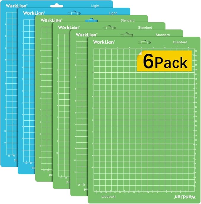 Cutting Mat Compatible With Cricut Joy Xtra: 8.5"x12", 6 pack (4 Standard Adhesive& 2 Light Adhesive) - Machine Accessories