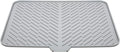 Silicone Dish Drying Mat with Built-in Drain Lip - Hygienic Drying Pad - Sturdy Compact Easy to Clean Tray Protects Surfaces Prevents Water Build Up - 23 X 17 (Grey)