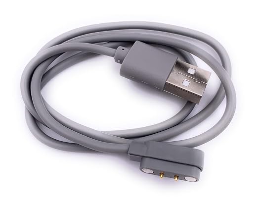 Magnetic USB Charging Cable for Smoothie Blender & Vegetable Cleaner | Magnetic Induction Charging Design, 2ft Grey Durable Cable, Fits Most Portable Blenders & Fruit Vegetable Washers, Cable Only