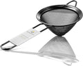 Homestia 304 Stainless Steel Fine Mesh Strainer for Kitchen, Cocktail Sieve Sifters for Food, Liquid Strainer Cup for Food, Drinks, Tea, Coffee, Juice, Noodles, Flour, Vegetable (Black)