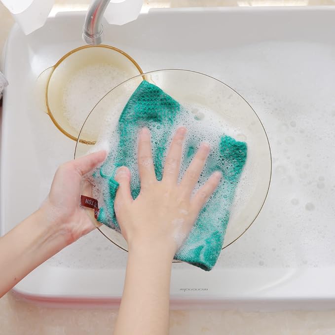 Homaxy 100% Cotton Waffle Weave Kitchen Dish Cloths 24-Pack, Teal | 12 x 12 Inches, Ultra Soft Absorbent Dish Towels, Quick Drying Dish Rags with Hanging Loop