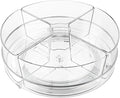 Lazy Susan Organizer, 9 inch Rotating Storage Organizer with Removable Bins | 360 Degree Rotating Storage Organizer with 4 Removable-Bins,Turntable Organizer for Fridge, Kitchen, Vanity, Cabinet