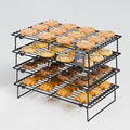 4PCS Cooling Racks for Cooking and Baking, Collapsible 4 Tiers 10"X16" Cool Batches of Cookies, Non-Stick & BPA-Free, Oven and Dishwasher Safe (Black-201)