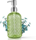Kaishun 14 OZ Refillable Glass Soap Dispenser for Hand Soap & Lotion, Green