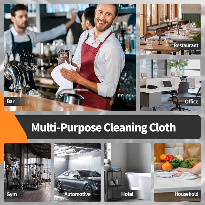 White Microfiber Cleaning Cloth -Pack of 12, Highly Absorbent Cleaning Rags, 16"X12" All Purpose Cleaning Towels for Housekeeping, Kitchen, Car, Lint Free and Reusable Microfiber Towels