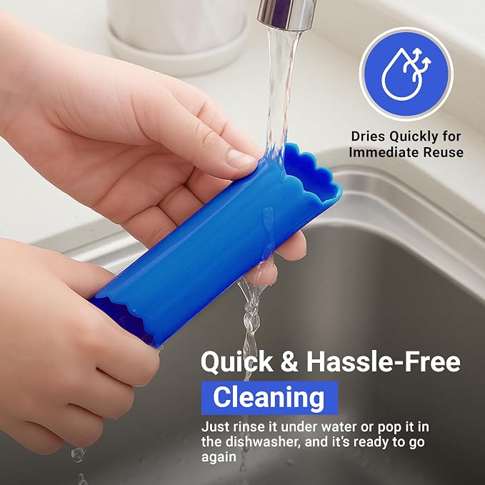 Silicone Garlic Peeler Tube, 2 Pack – BPA-Free, Odor-Free & Dishwasher Safe – Easy Garlic Skin Remover Roller – Black & Blue Kitchen Gadget for Fast, Effortless Cooking (black & blue)