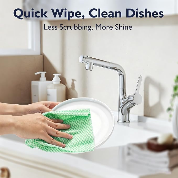 60Pack Disposable Dish Cloths for Kitchen,13.8x15.7 Cleaning Wipes | Disposable Cleaning Cloths, Daily Cleaning Towel for Bathroom, Office (Blue)