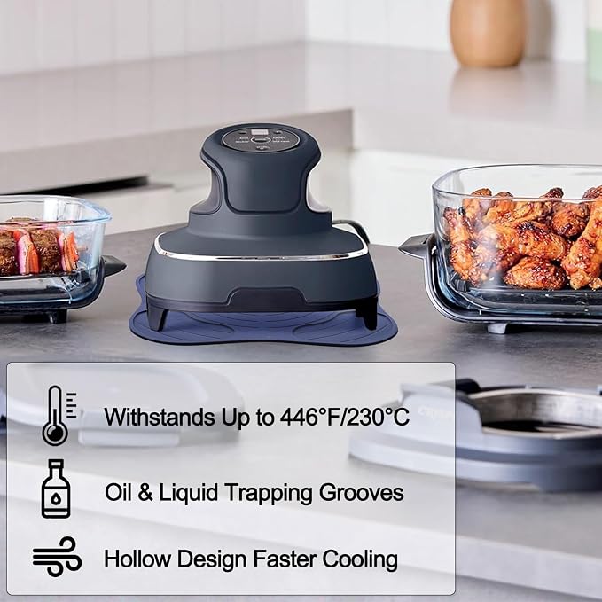 Air Fryer Trivets Silicone for Ninja Crispi, Hot Pads for Ninja Crispi Airfryer Accessories, Versatile Kitchen Countertop Potholders Suitable for Fondue Mats and Spoon Rests