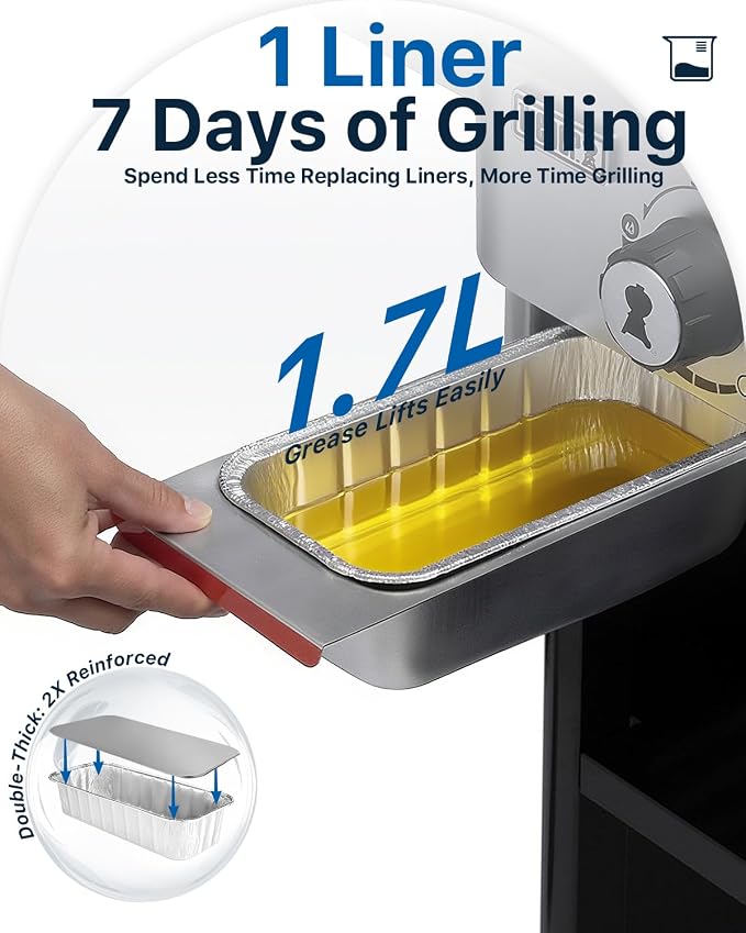 Drip Pans for Weber 6498, Grill Grease Pan Liners for SmokeFire EX4/EX6/EPX6, Summit 400/600, Searwood 600, Genesis II 400/600 Series, Grease Tray Liners, 11" x 5", 20Pack