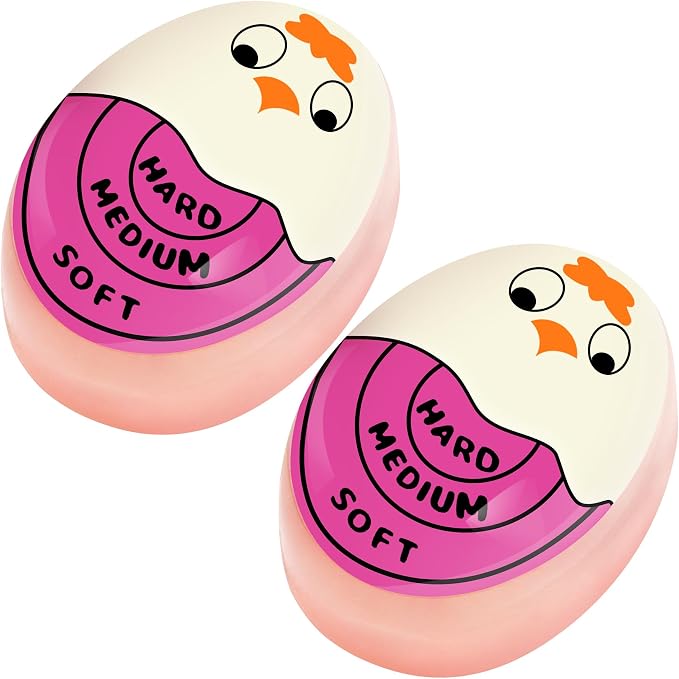 FOREV Egg Timers for Hard Boiled Eggs Timer, Purple 2pcs | BPA-Free, Color Changing Tells When Eggs are Ready