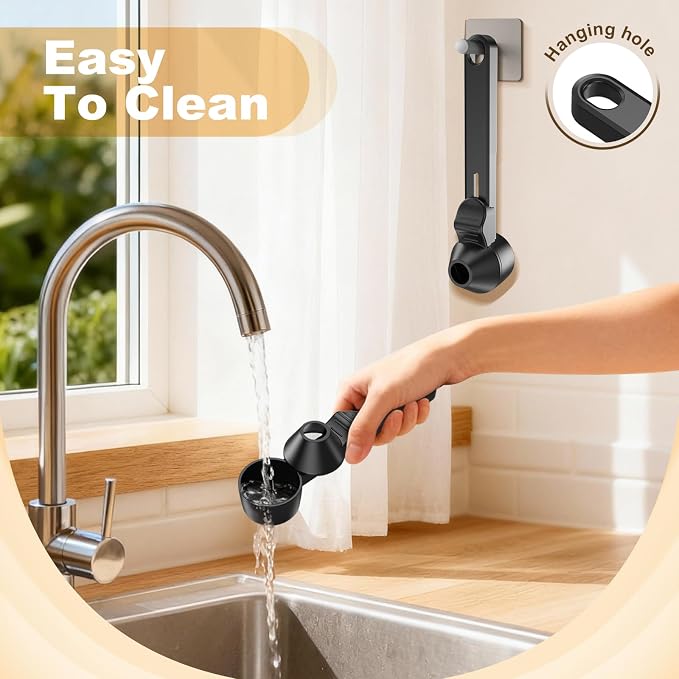 Coffee Scoop & Funnel for Reusable K Cup Refillable Coffee Pods,Mess-Free Measuring Spoon 2 TBSP Capacity for Ground Coffee, Protein Powder & Tea, Funnel Design without Spilling(1, Black)
