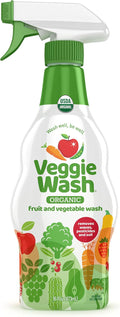 Veggie Wash Organic Fruit and Vegetable Wash, 16 Fluid Ounce | Ideal for Cleaning Produce, Vegan, Plant-Derived Ingredients, Unscented, No Parabens or Harsh Surfactants, Packaging May Vary