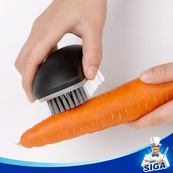 MR.SIGA Fruit and Vegetable Cleaning Brush with Non Slip Comfortable Grip | Potato scrubber brush, non slip fruit scrub brush