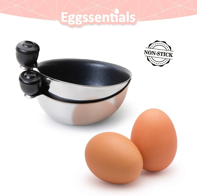 Egg Poacher Insert Stainless Steel Poached Egg Cooker Eggs Poaching Cup PFOA Free Egg Poachers Nonstick, 7.25" Rack Compatible with Skillet Instant Pot Pressure Cooker, 4 Poached Cups