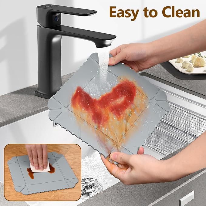 Magnetic Silicone Trivet Mat - Heat Resistant Hot Pad for Hot Dishes, Pots & Pans, Non-Slip Table & Countertop Protector (Gray)