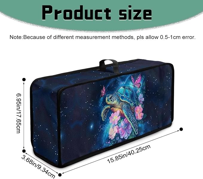 ZDCUSTOM Hibiscus Floral Sea Turle Slim Toaster Cover Fits for Most Standard 2 Slice Long Slot Toasters, Keep Kitchen Small Appliance Clean from Dust and Fingerprint