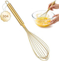 MAGICLULU Stainless Steel Whisk, 13 Inch Gold Wire Egg Beater, Thicken Wire Hand Mixer for Whisking Blending Baking Cooking, Kitchen Utensils Gadgets for Cream Batter Sauce