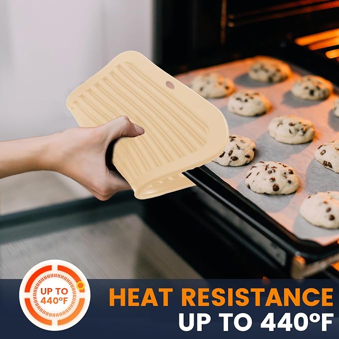 Silicone Trivet Mats 4 Heat Resistant Pot Holders Multipurpose Non-Slip Hot Pads for Kitchen Potholders, Drying mat, Jar Opener, Spoon Holder, Coaster.(Ivory White)