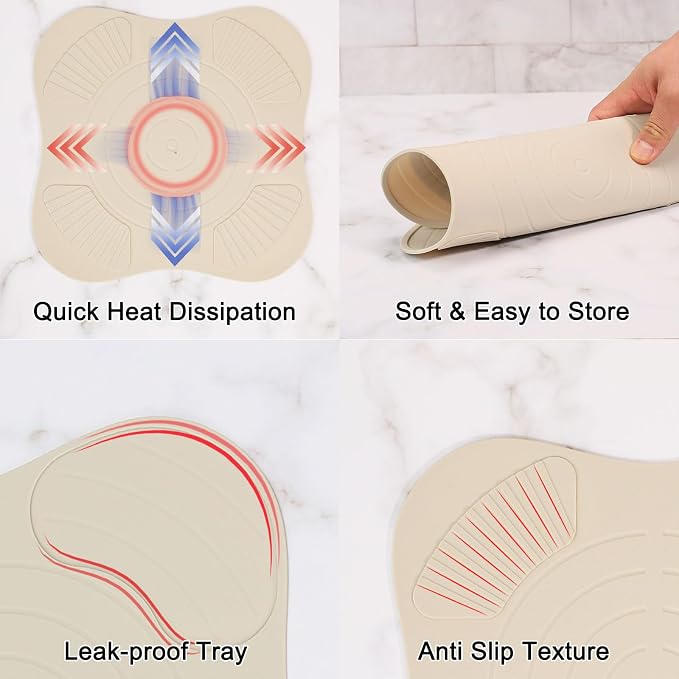 Air Fryer Trivets Silicone for Ninja Crispi, Hot Pads for Ninja Crispi Airfryer Accessories, Versatile Kitchen Countertop Potholders Suitable for Fondue Mats and Spoon Rests