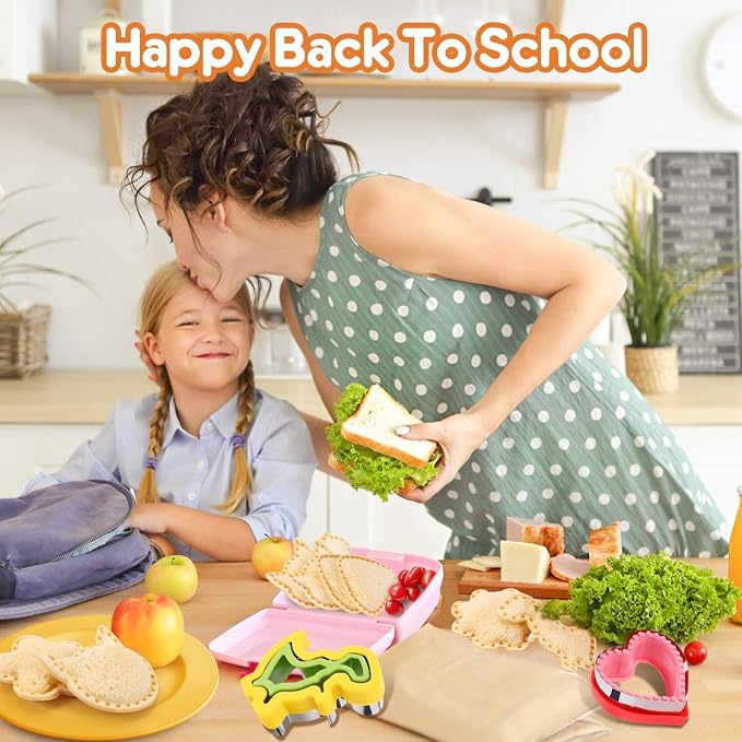 32PCS Sandwich Cutters for Kids Lunch, Crustless Sandwich Maker | Sandwich Cutter and Sealer Round Cookie Cutters Bread Decruster School Lunch Bento Box Accessories for Kids Children