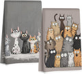 Jztco 2 Pcs Cute Cat Kitchen Towels, Cats Gifts Absorbent Hand Tea Towel