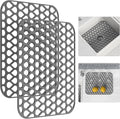 Silicone Sink Mat 2PCS TOOVEM Sink Protectors for Kitchen Sinks | 13.58 x 11.6 inch Sink Protectors for Kitchen Sinks, Folding Grid for Bottom of Farmhouse Stainless Steel Porcelain Sink